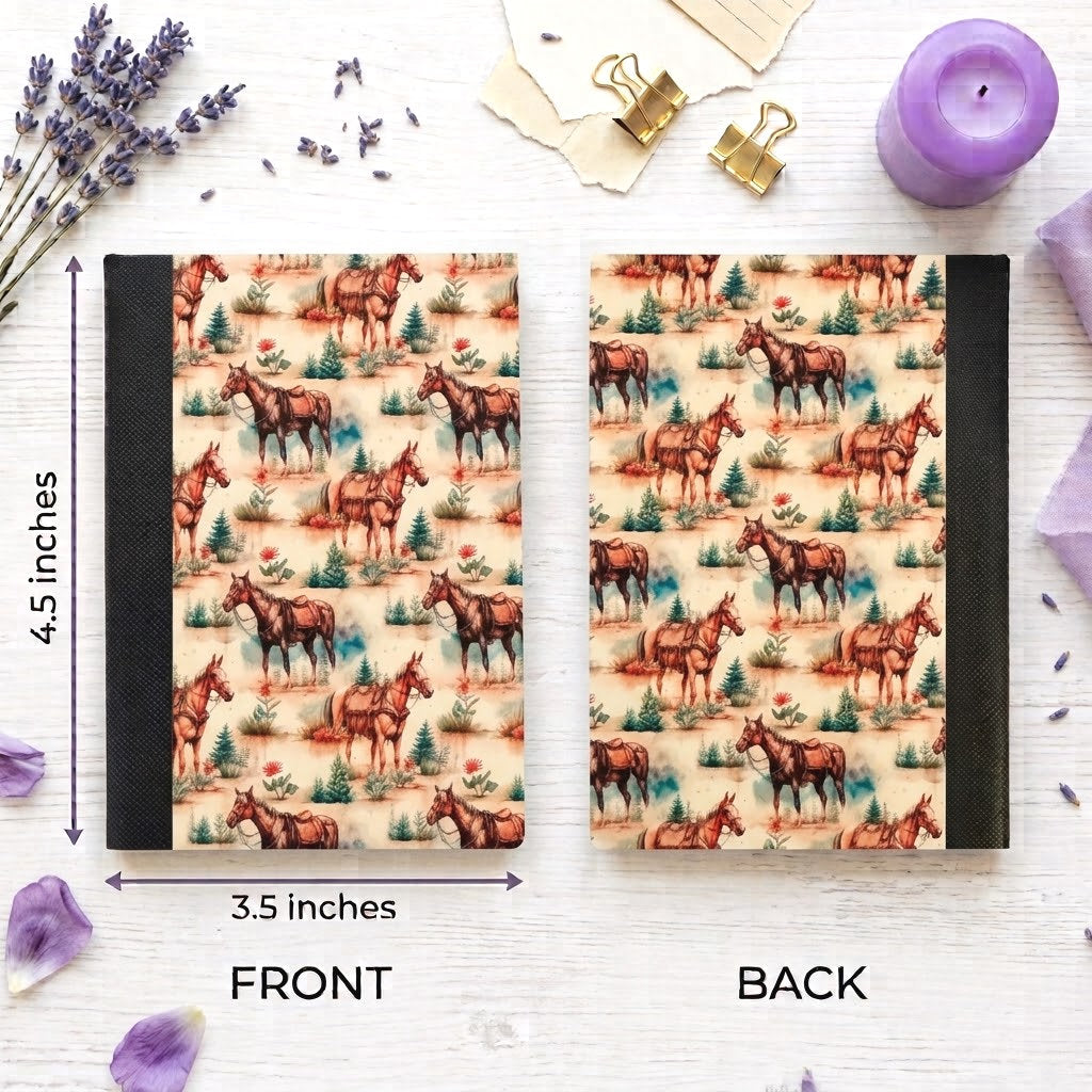 Decorative Vinyl Covered MINIATURE Composition Notebook Horses
