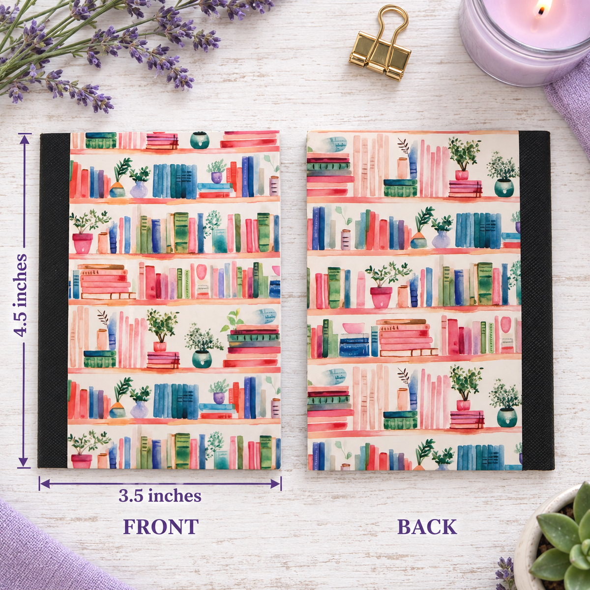 Decorative Vinyl Covered MINIATURE Composition Notebook Book Lover 8