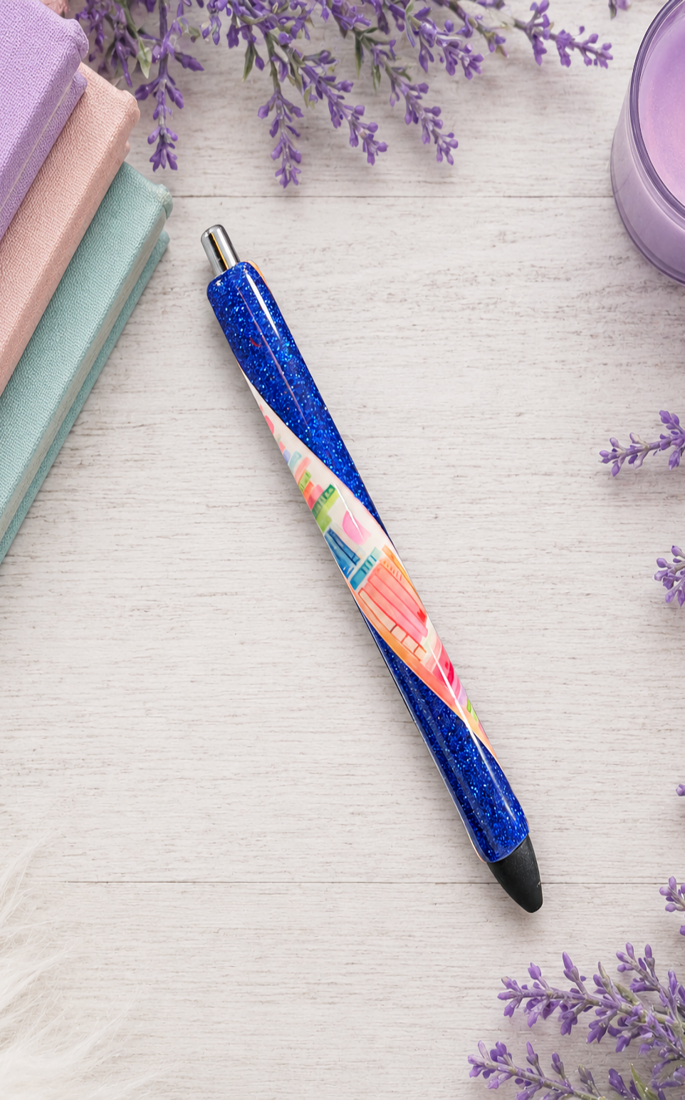 Handmade Book Lover Pen glitter pen with free refill 2