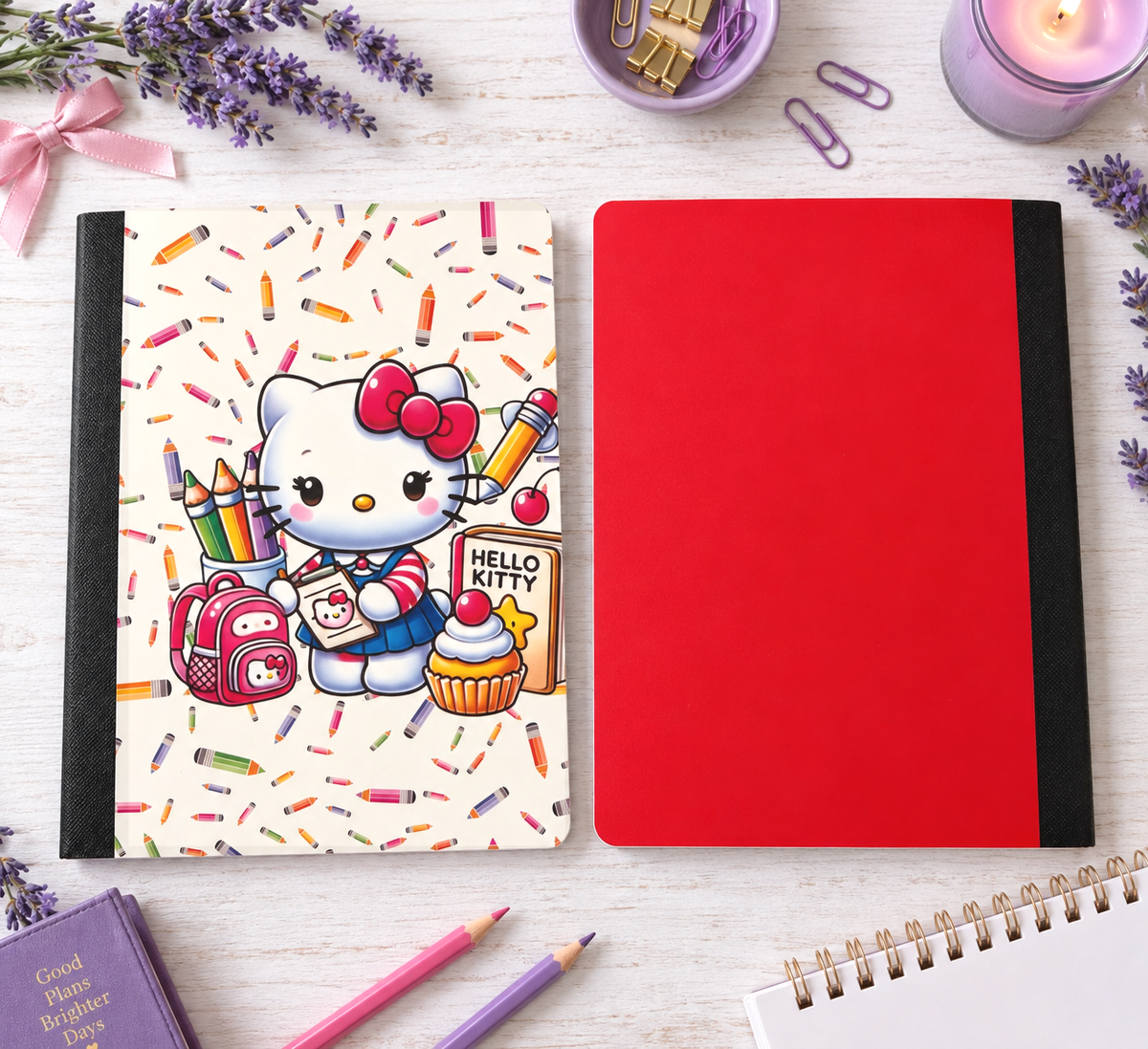 Decorative Vinyl Covered Composition Hello Kitty School