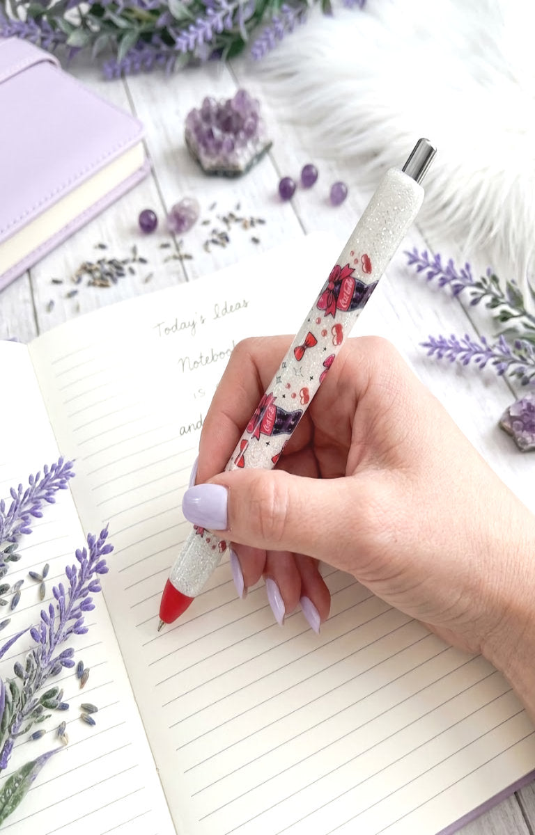 Handmade Coke glitter pen with free refill