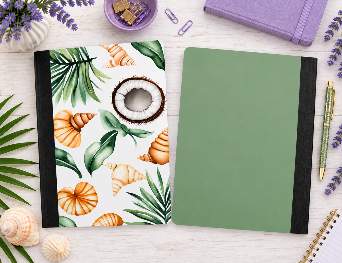 Decorative Vinyl Covered Composition Notebook COCONUT BEACH