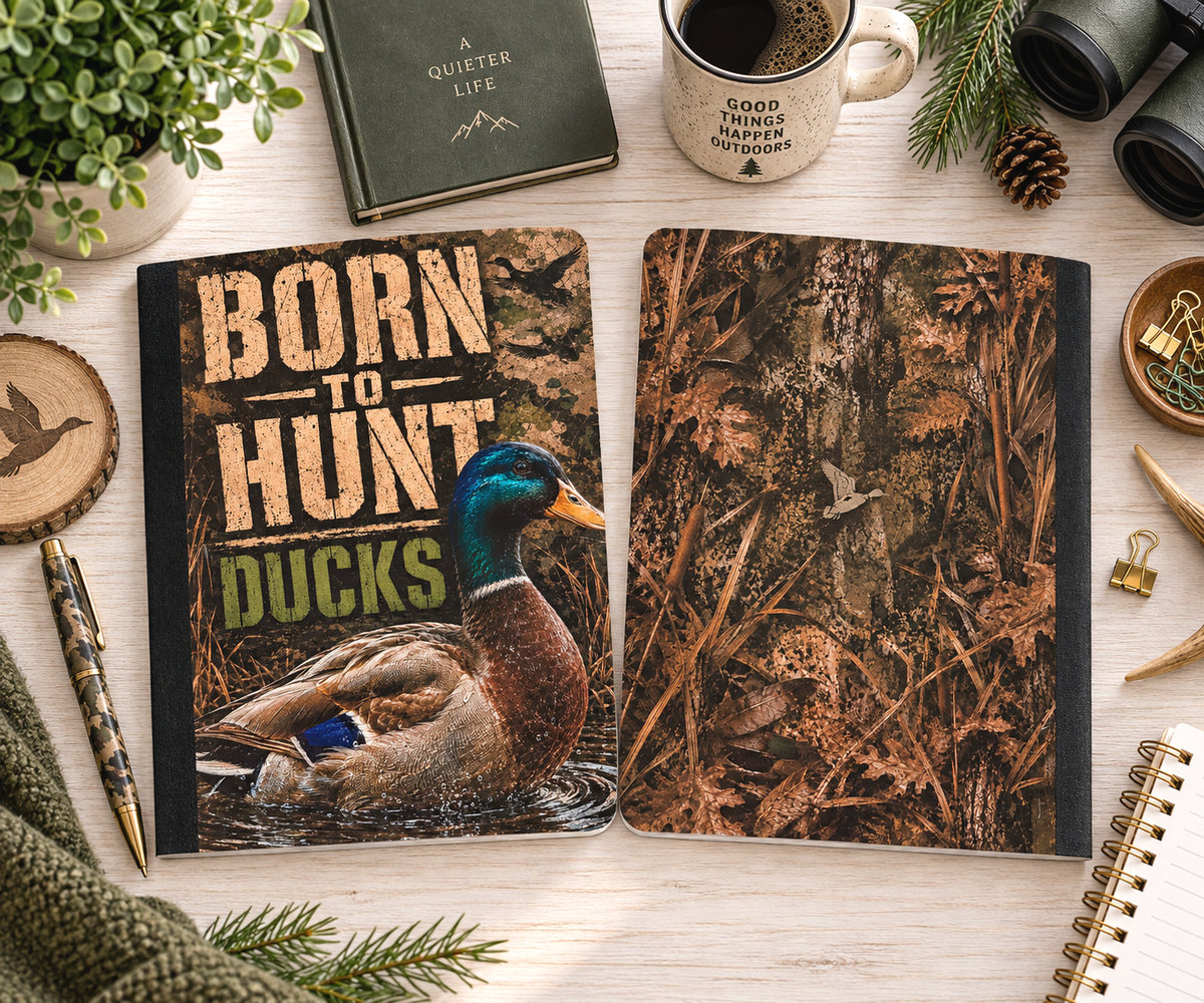 Decorative Vinyl Covered Composition Notebook Duck Hunting