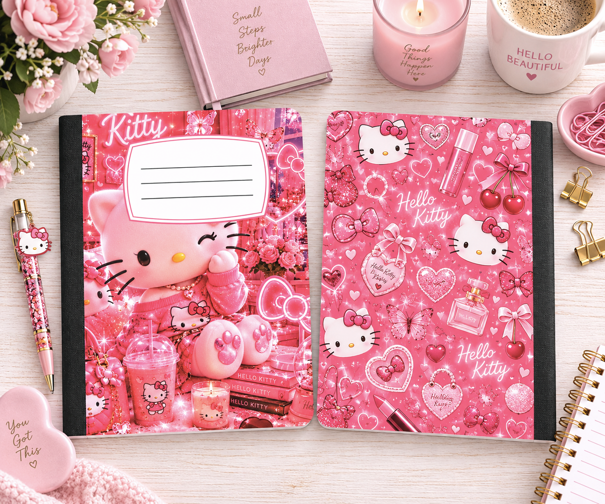 Decorative Vinyl Covered Composition Notebook Hello Kitty 2