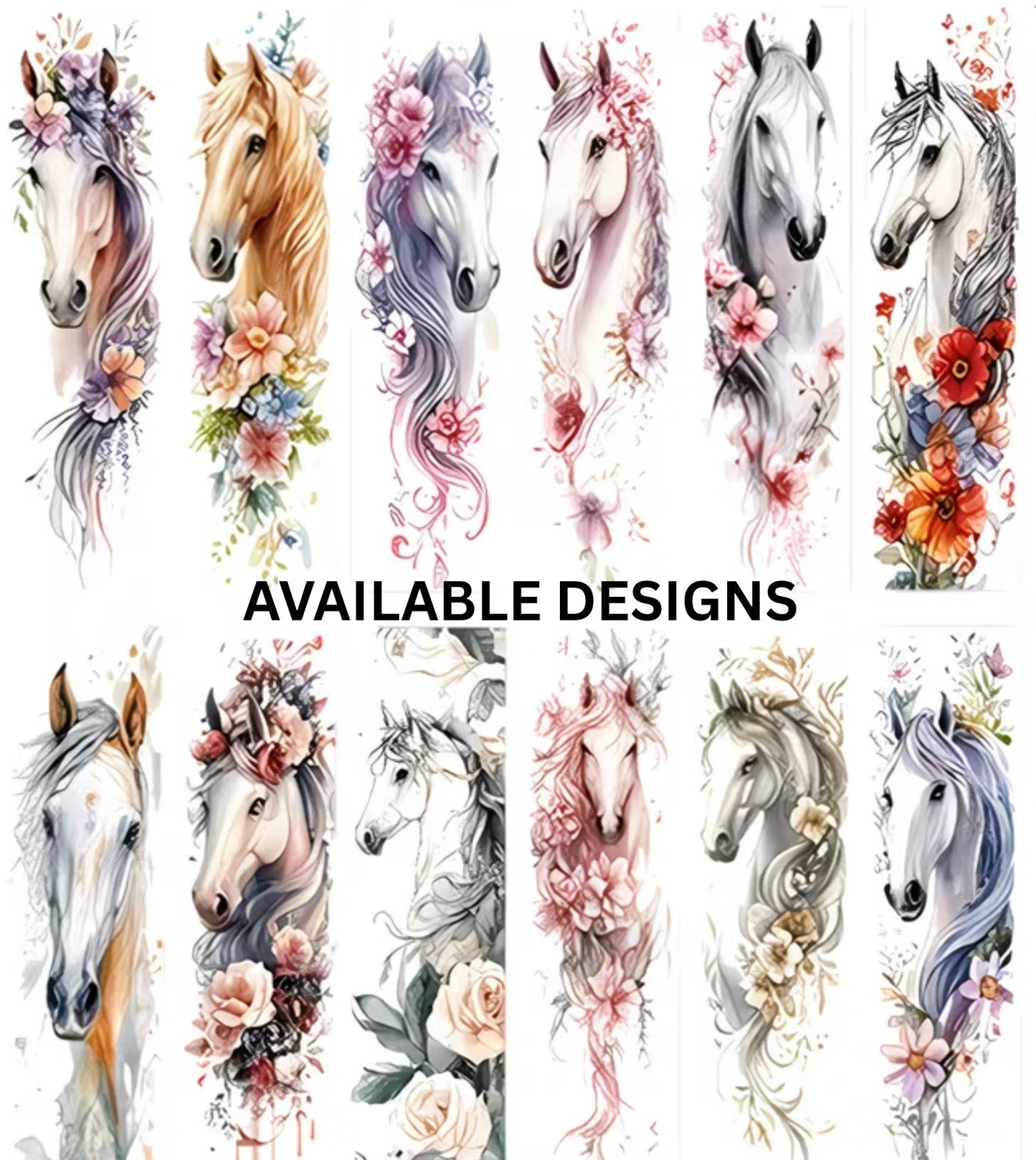 Handmade Horse with flowers glitter pen with free refill 3