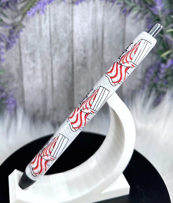 Handmade Little Debbie Tis the Season Cakes glitter pen with free refill