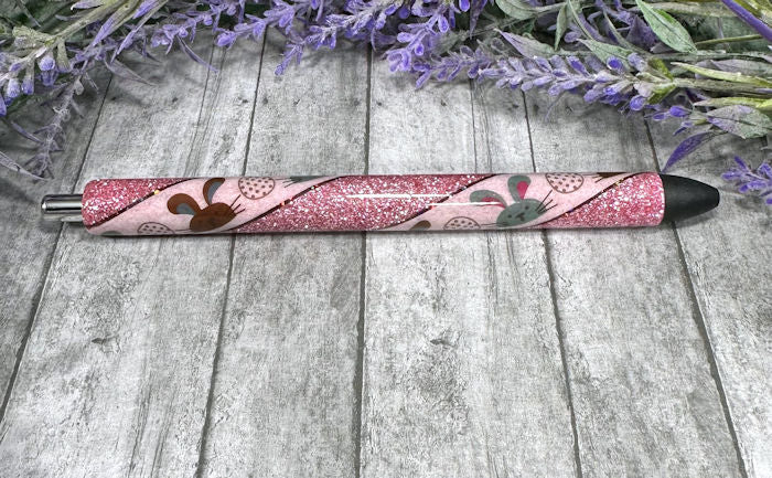 Handmade Easter Bunny Washi Tape glitter pen with free refill