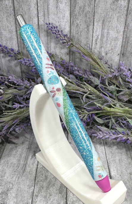 Handmade Easter Washi Tape glitter pen with free refill