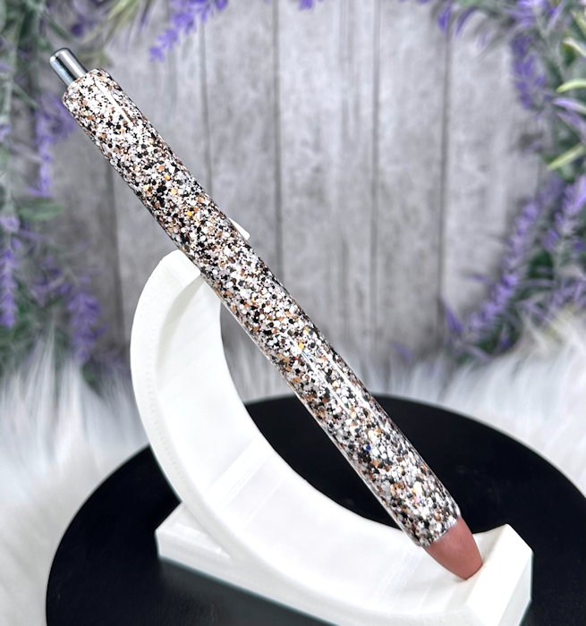 Handmade Black and Brown Party Mix glitter pen with free refill