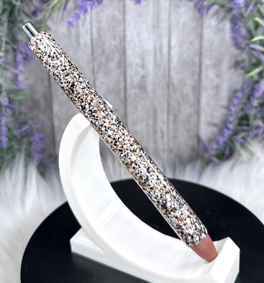 Handmade Black and Brown Party Mix glitter pen with free refill