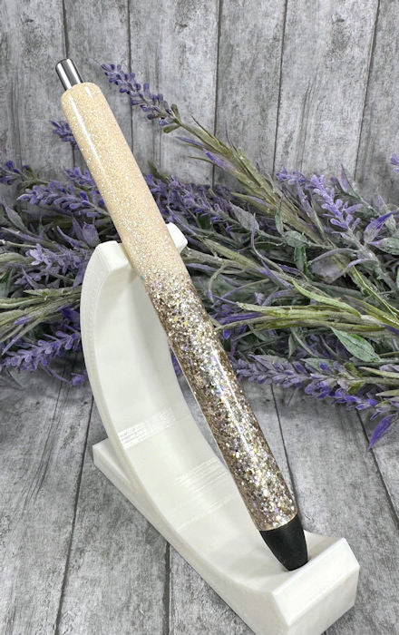 Handmade Tan and Gold ombre glitter pen with free refill
