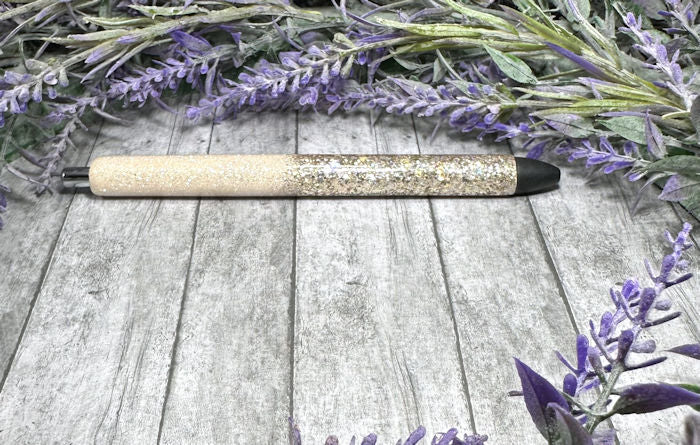 Handmade Tan and Gold ombre glitter pen with free refill