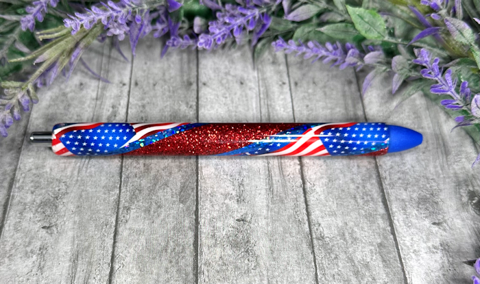 Handmade Flags patriotic Washi Tape glitter pen with free refill