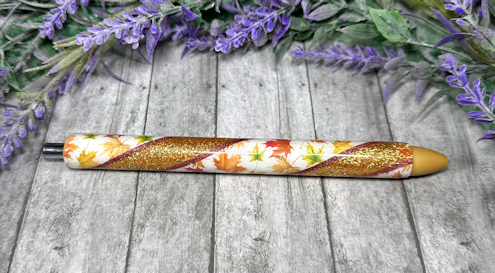 Handmade Fall Leaves glitter pen with free refill 2