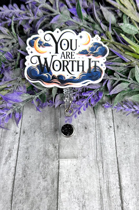 Handmade Your Worth It Badge Reel