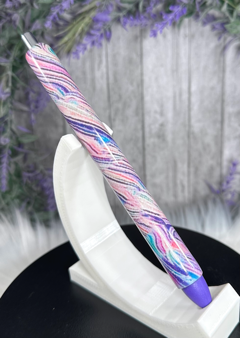 Handmade Purple Marble glitter pen with free refill