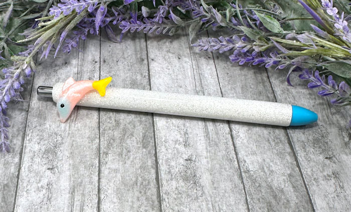 Handmade Dolphin glitter pen with free refill