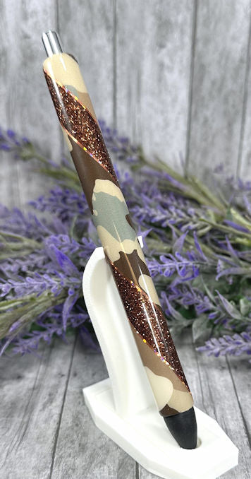 Handmade Camouflage glitter pen with free refill 2