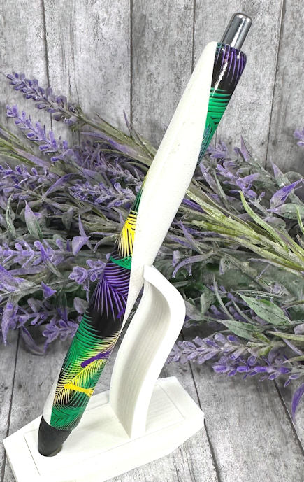 Handmade Mardi Gras Feathers Washi Tape glitter pen with free refill 2