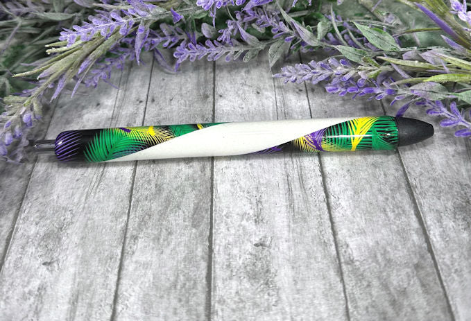 Handmade Mardi Gras Feathers Washi Tape glitter pen with free refill 2