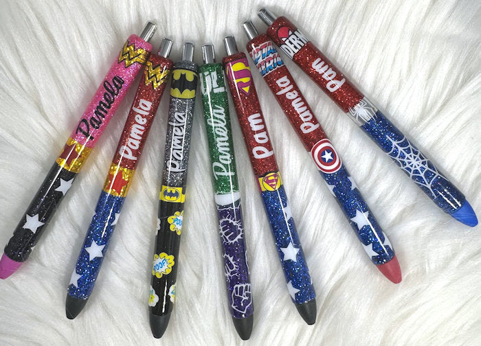 Custom Order Handmade Super Hero pens with free refill