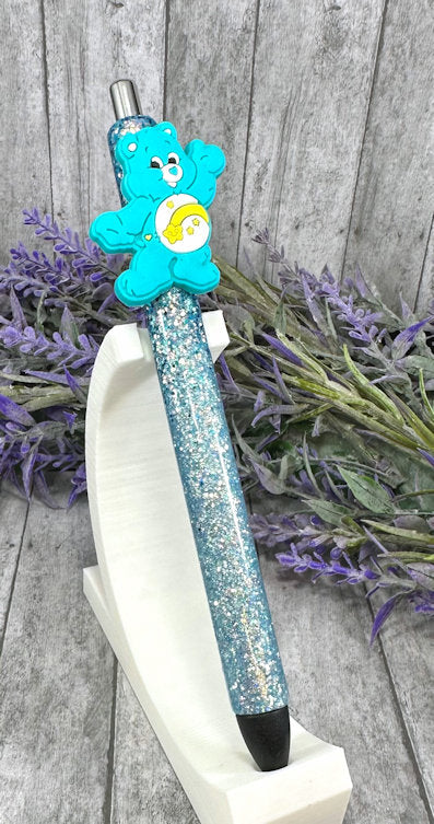 Handmade Blue Wish Bear glitter pen with free refill