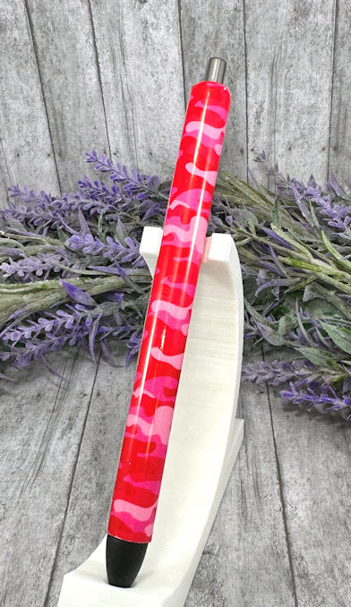 Handmade Hot Pink Camouflage glitter pen with free refill