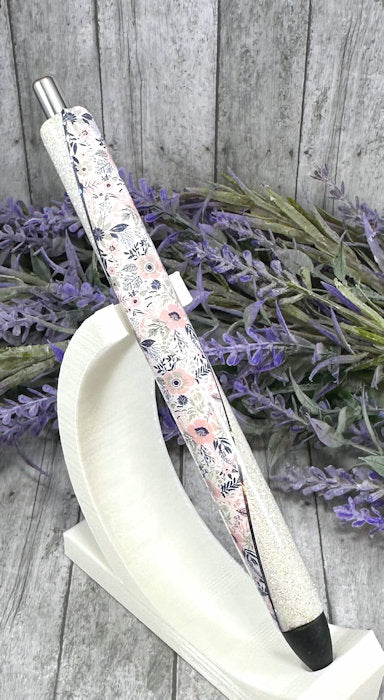 Handmade Pink and Blue flowers Washi Tape glitter pen with free refill