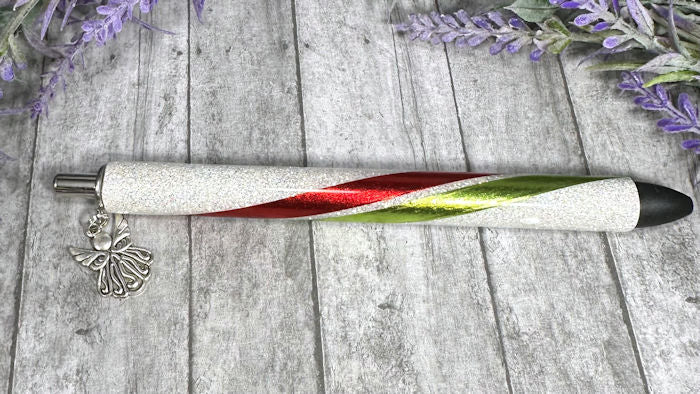 Handmade Christmas Angel dangle charm glitter pen with free refill