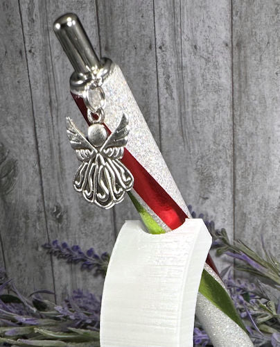 Handmade Christmas Angel dangle charm glitter pen with free refill