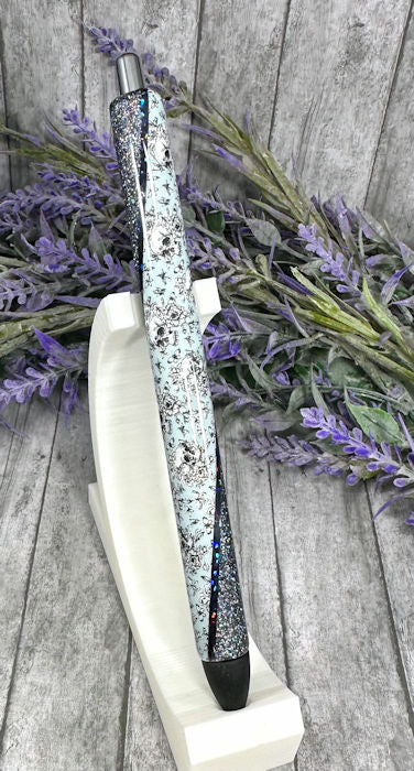 Handmade Blue Sugar Skulls Washi Tape glitter pen with free refills