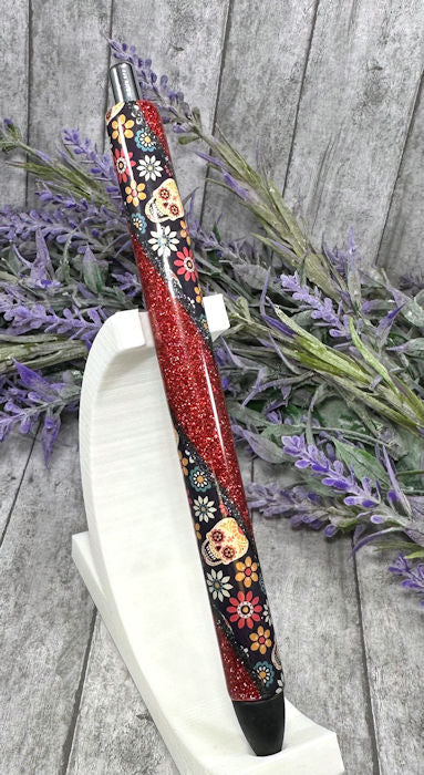 Handmade Sugar Skulls Washi Tape glitter pen with free refills