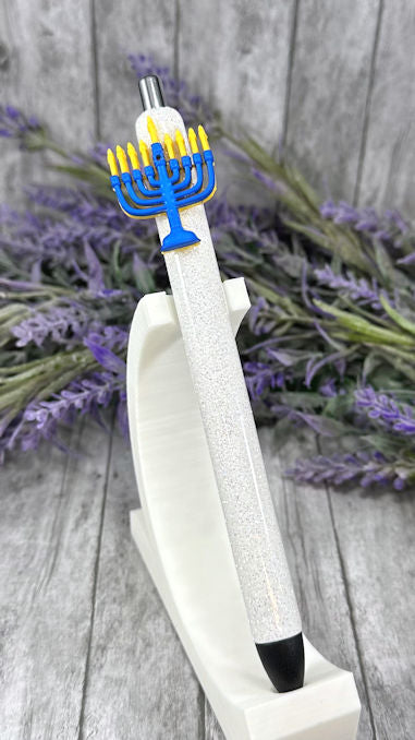 Handmade Hanukkah glitter pen with free refill