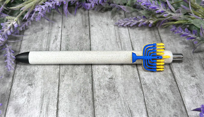 Handmade Hanukkah glitter pen with free refill