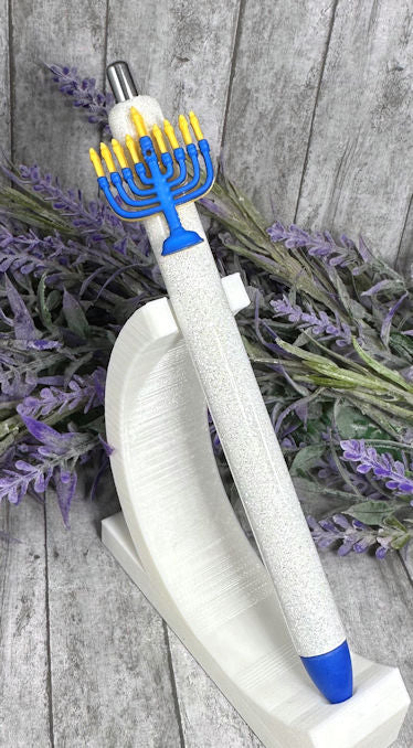 Handmade Hanukkah Menorah glitter pen with free refill