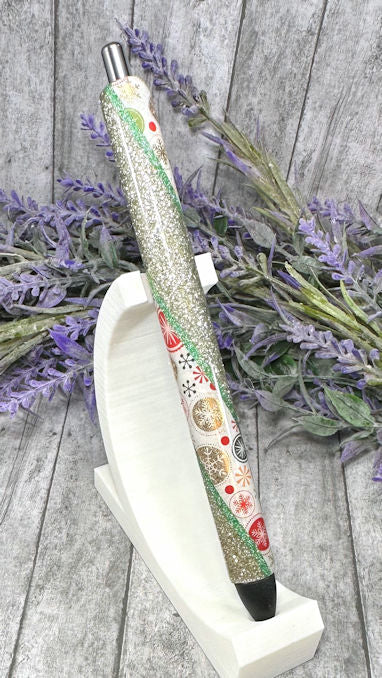 Handmade Christmas Washi Tape glitter pen with free refill