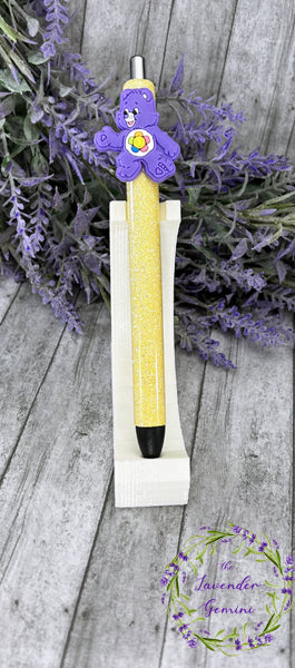 Handmade Purple Share Bear glitter pen with free refill
