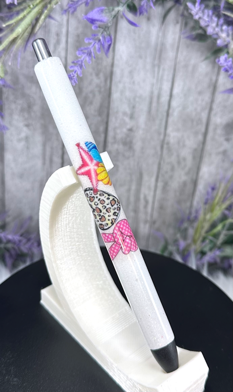 Handmade Peace Love Beach glitter pen with free refill