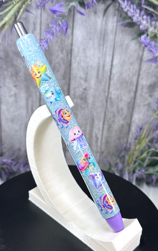 Handmade Baby Sea Life Beach glitter pen with free refill