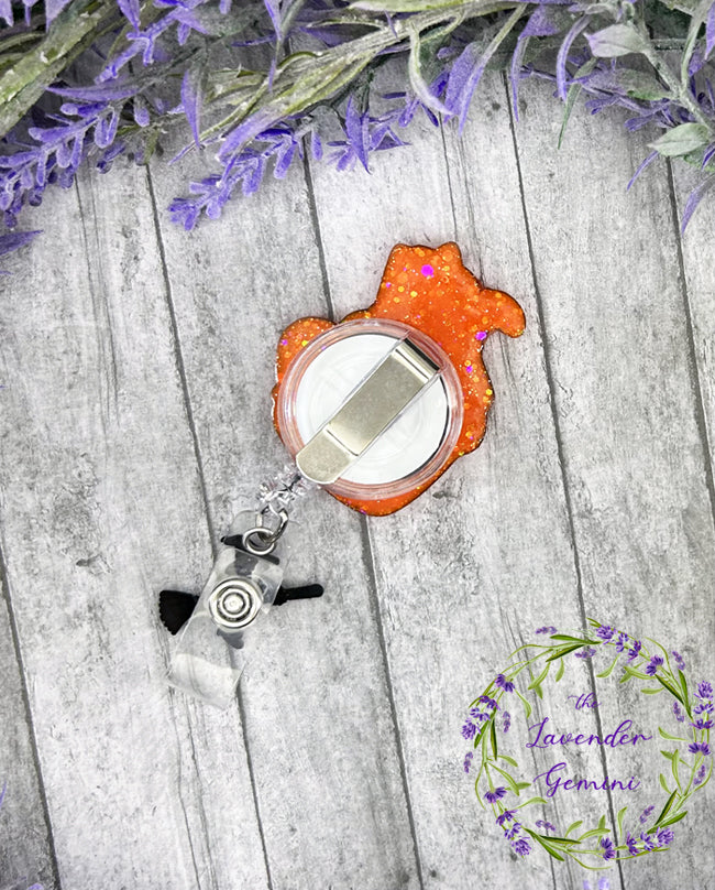 Handmade Hocus Pocus Badge Reel with witch