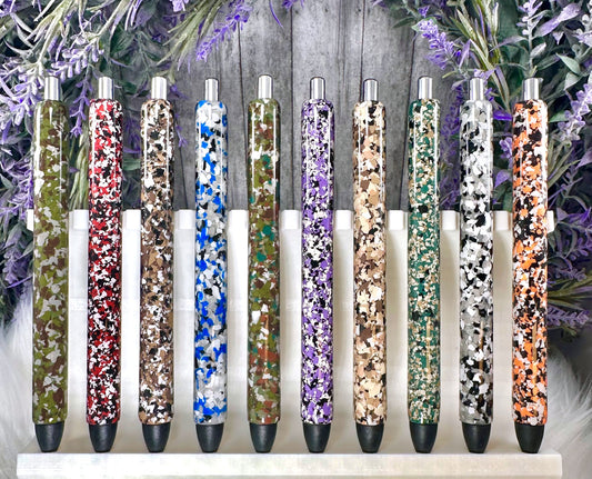 Custom Order Handmade Man Glitter Camouflage pens with free refill