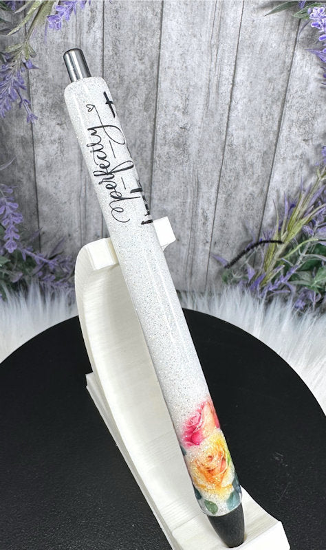 Handmade Perfectly Imperfect Flowers glitter pen with free refill 3