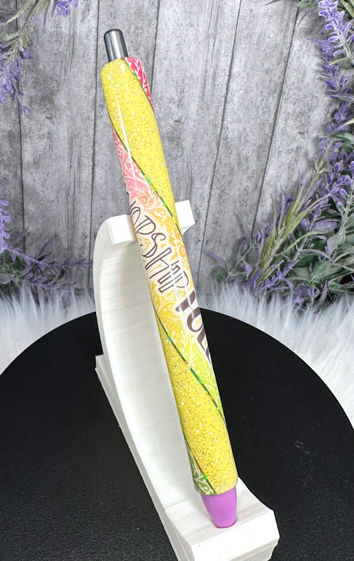 Handmade Christian glitter pen with free refill 2