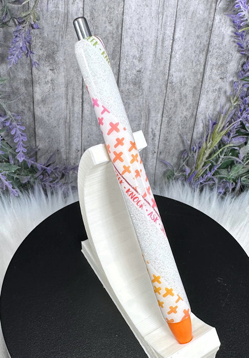 Handmade Christian glitter pen with free refill
