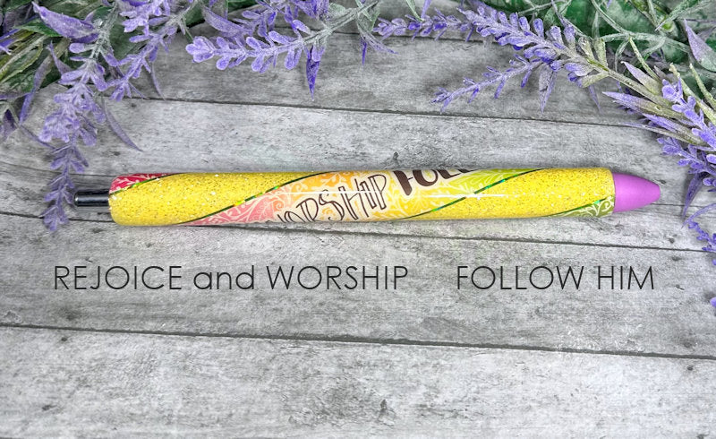 Handmade Christian glitter pen with free refill 2