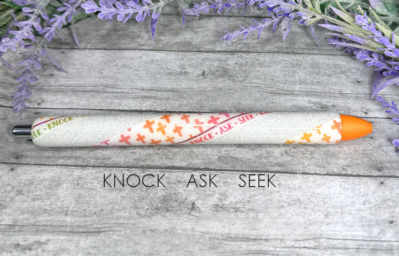 Handmade Christian glitter pen with free refill