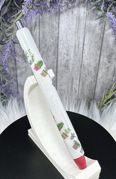 Handmade Cactus Succulents glitter pen with free refill