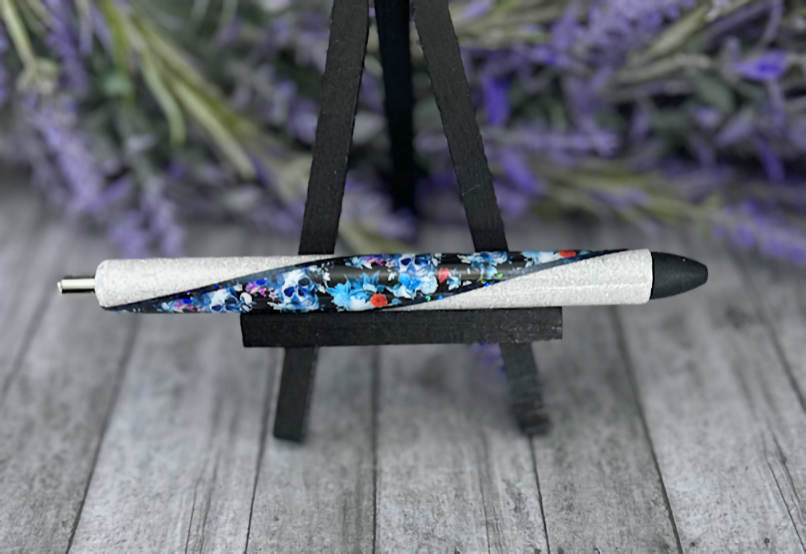 Handmade Blue Sugar Skulls Washi Tape glitter pen with free refills