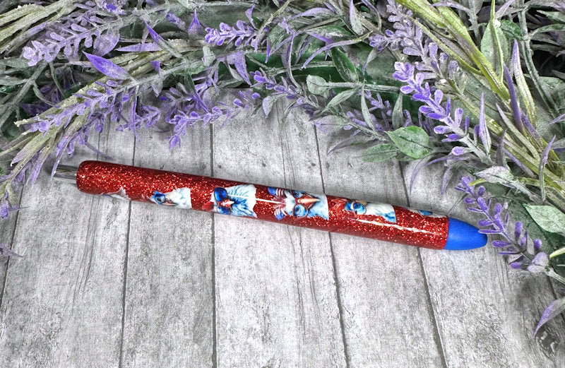 Handmade Patriotic Chickens Washi Tape glitter pen with free refill