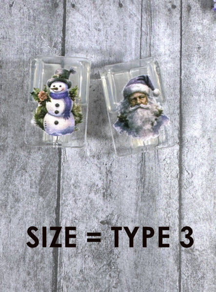 Model 3 Christmas Santa and Snowman charging cable protector set